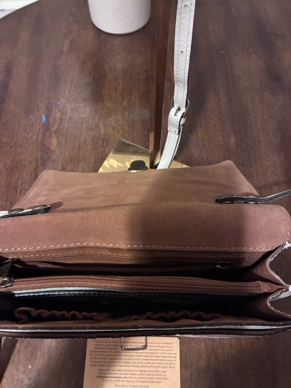 Patricia Nash White Embossed Floral Leather Crossbody - Picture 9 of 10